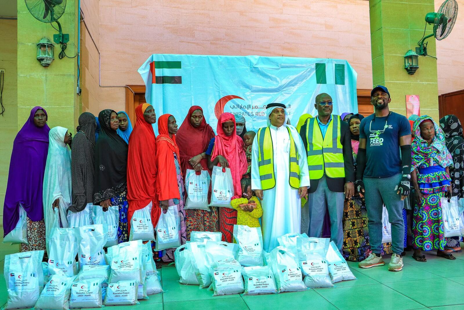 Partners at a food donation handover